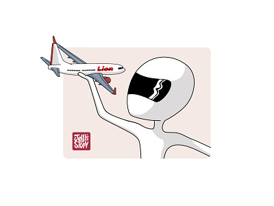 Jelli Story ep.03 Lion Air aircraft character crash illustration plane