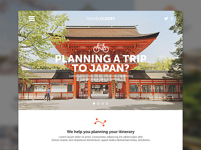 Japan Travel Concept design flat homepage interface japan travel ui uiux ux web website