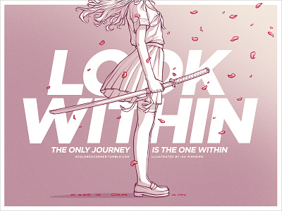 Look Within art artwork design digital girl graphicdesign illustration japan katana print