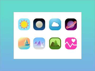 App Icons gradients icons nature
