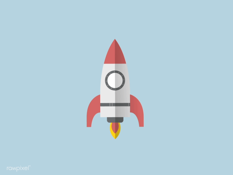 Sky's the limit animation cloud graphic illustration launch motion rocket startup success vector