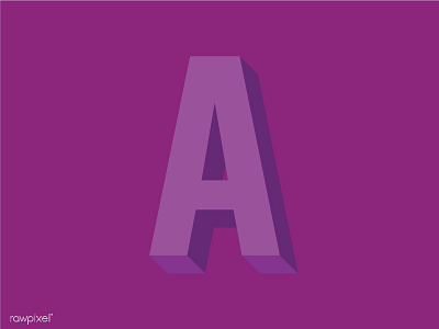 Typography "A" a design letters purple typography vector
