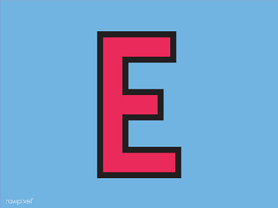 Typography "E" design e letters purple typography vector