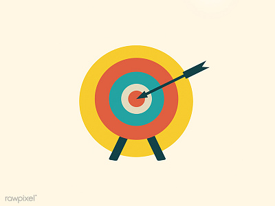 Get to the point ! aim arrow bow illustration marketing point strategy target vector