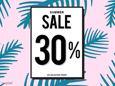 Time for sale! 30 ads advertising illustration sale summer tropical vector