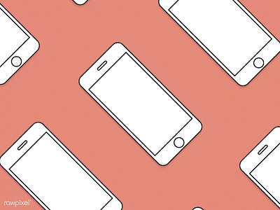 Phone pattern free icons illustration mockup orange outline phone pink template vector