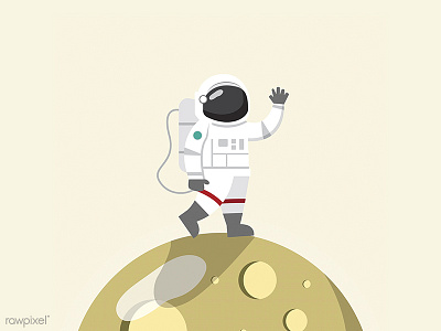 Hi moon! astronaut dream graphic illustration jobs moon occupations space vector