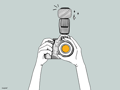 Paparazzi snap! camera drawing hands icon paparazzi social vector vintage