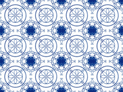 Classic Vintage Pattern : Classic Blue blue free illustration pattern seamless symmetry tile vector vintage white