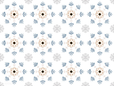 Classic Vintage Pattern : Pastel Flowers blue flower free illustration pattern seamless symmetry tile vector vintage white