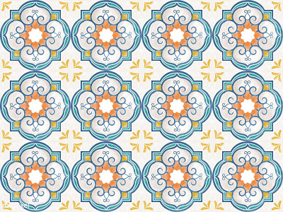 Classic Vintage Pattern : Freshy Cloud blue free illustration pattern seamless symmetry tile vector vintage yellow