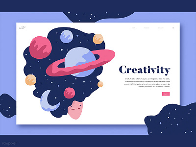 Web Template : Creativity Space blue creativity design illustration mockup space template ui vector web web design website