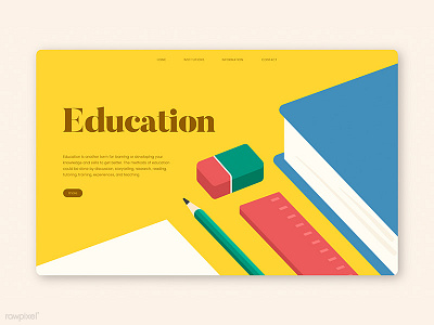 Web Template : Education design education illustration mockup template ui vector web web design website yellow