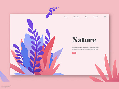 Web Template : Nature design flower illustration mockup nature pink template ui vector web web design website