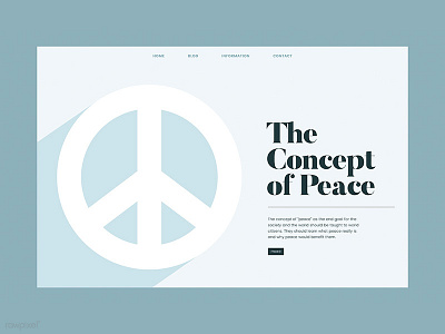 Web Template : The Concept Of Peace blue design illustration mockup peace template ui vector web web design website