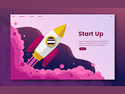Web Template : Startup design illustration mockup rocket startup template ui vector web web design website