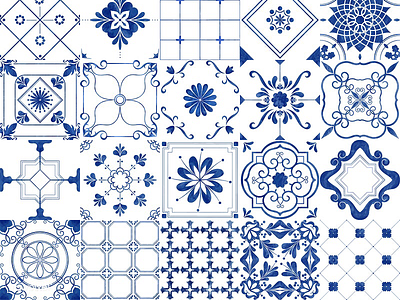 Patterns and Tiles : Vintage blue pattern vector