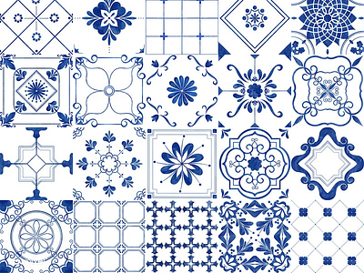 Patterns and Tiles : Vintage blue