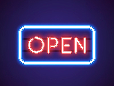 Neon : Open graphic graphic design open open air sign vector
