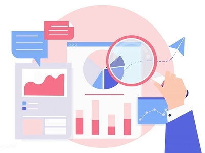 Searching analytic business flat graph graphic icon illustration job search vector