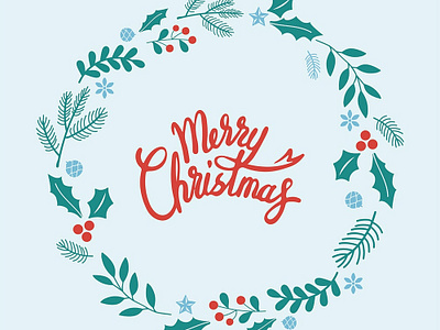 Merry Christmas! badge chrsitmas design drawing graphic holly illustration logo merry template typography vector
