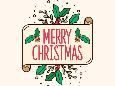 Merry Christmas! badge christmas design drawing graphic holly illustration logo merry merry christmas template typography vector vintage