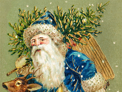 Santa is coming! cc0 christmas drawing illustration merry public domain reindeer santa vintage