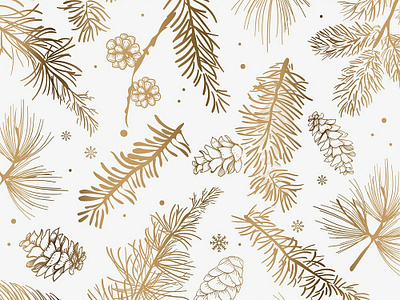 Winter pine cone illustration