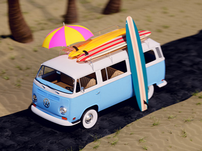 Surf's Up 3d adobe cinema 4d design illustration