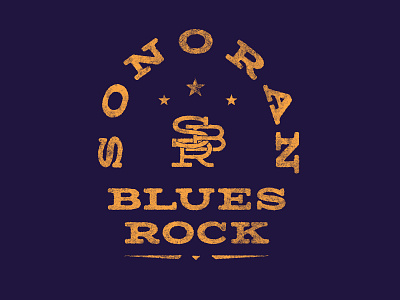 Sonoran Blues Rock Logo Crest design logo typography