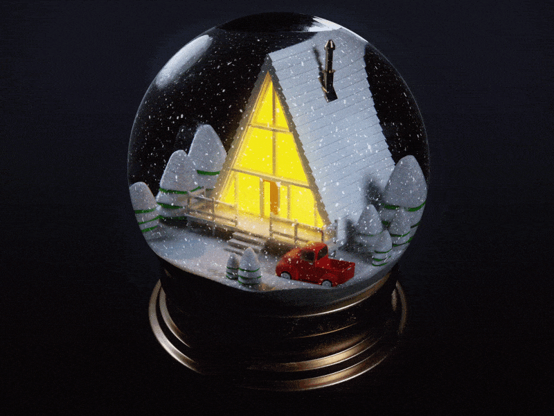 Merry Christmas - Dark 3d adobe after effects animated animation christmas cinema 4d design illustration snowglobe xmas