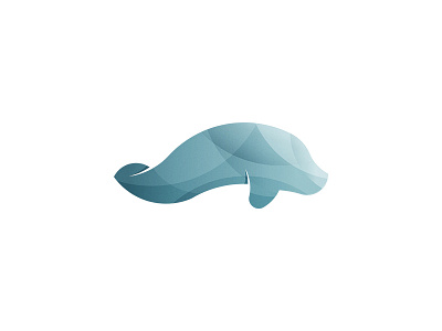 Manatee animal blue fish icon illustrator manatee sea water