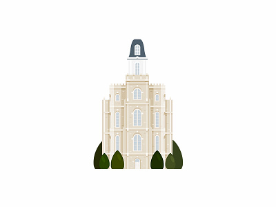 Manti Utah Temple architecture building design flat icon illustration lds logo temple utah vector