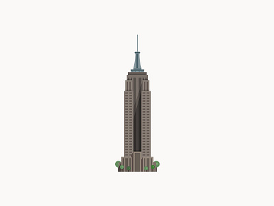 Empire State Building architecture building design flat icon illustration lds logo nyc vector