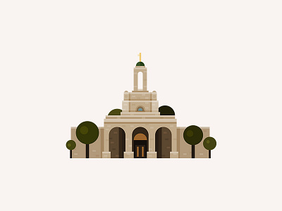 Newport Beach California Temple architecture building california design flat icon illustration lds logo temple vector