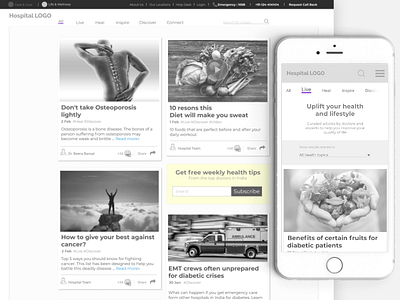 Hospital Blog Wireframe