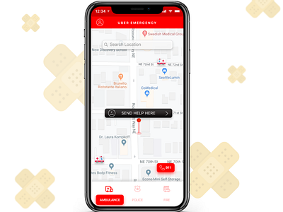 Emergency Services App emergency services app figma uber emergency uxdesign