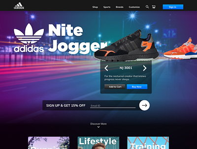Adidas India Redesigned adidas before and after desktop ecommerce figma improvement landing page design redesign ux design ux exercise website website concept