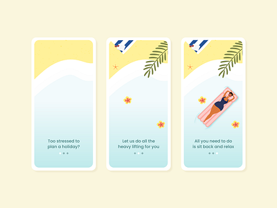 Compass Onboarding Slideshow adobe adobexd design graphic design illustration minimalist onboarding onboarding ui travel travel app tropical ui uidesign