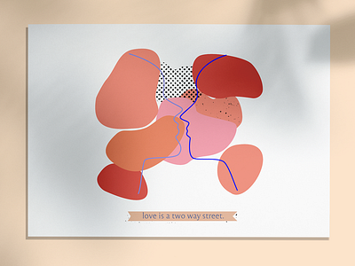 2 Way Street design graphic design greeting card illustration romance valentines vector