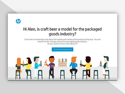 HP, lp design beer craft flat illustration industry landing page lp packaging printing