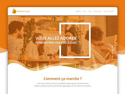 Random Lunch website Design beautiful design french lunch modern orange random sleek ui ux website websitedesign