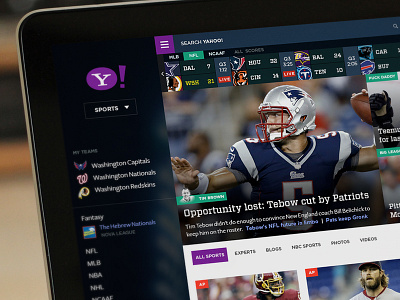 Yahoo! Sports Reloaded baseball design football hockey sports transparent ui ux web yahoo