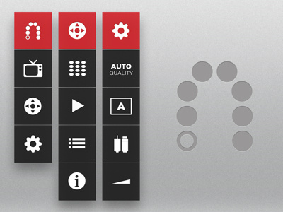 Slingbox Menu app entertainment ipad menu mobile red slingbox tablet ui user interface