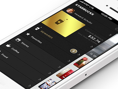Starbucks Reloaded – Nav app apple ios iphone menu mobile navigation starbucks ui