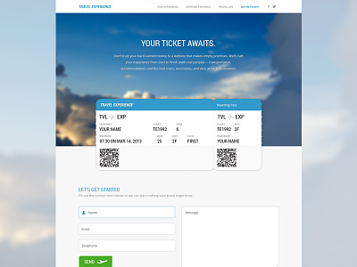 TTE – Contact Page airplane blue clouds contact experience form site sky ticket travel vacation