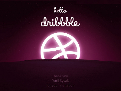 Dribbble first hello invite