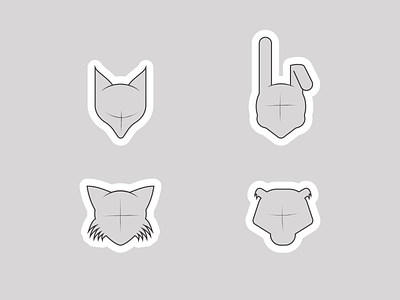Animals 3 bear bunny cat concept cute design experimental fox illustration minimalism