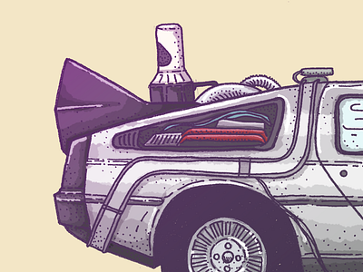 DeLorean car delorean illustration new project
