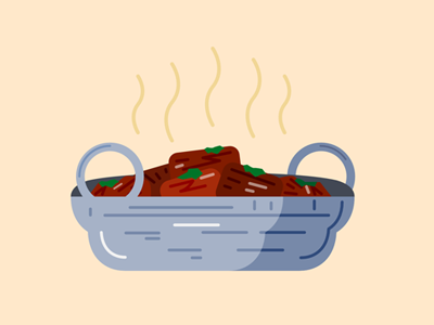 red hot curry pot curry food illustration vector